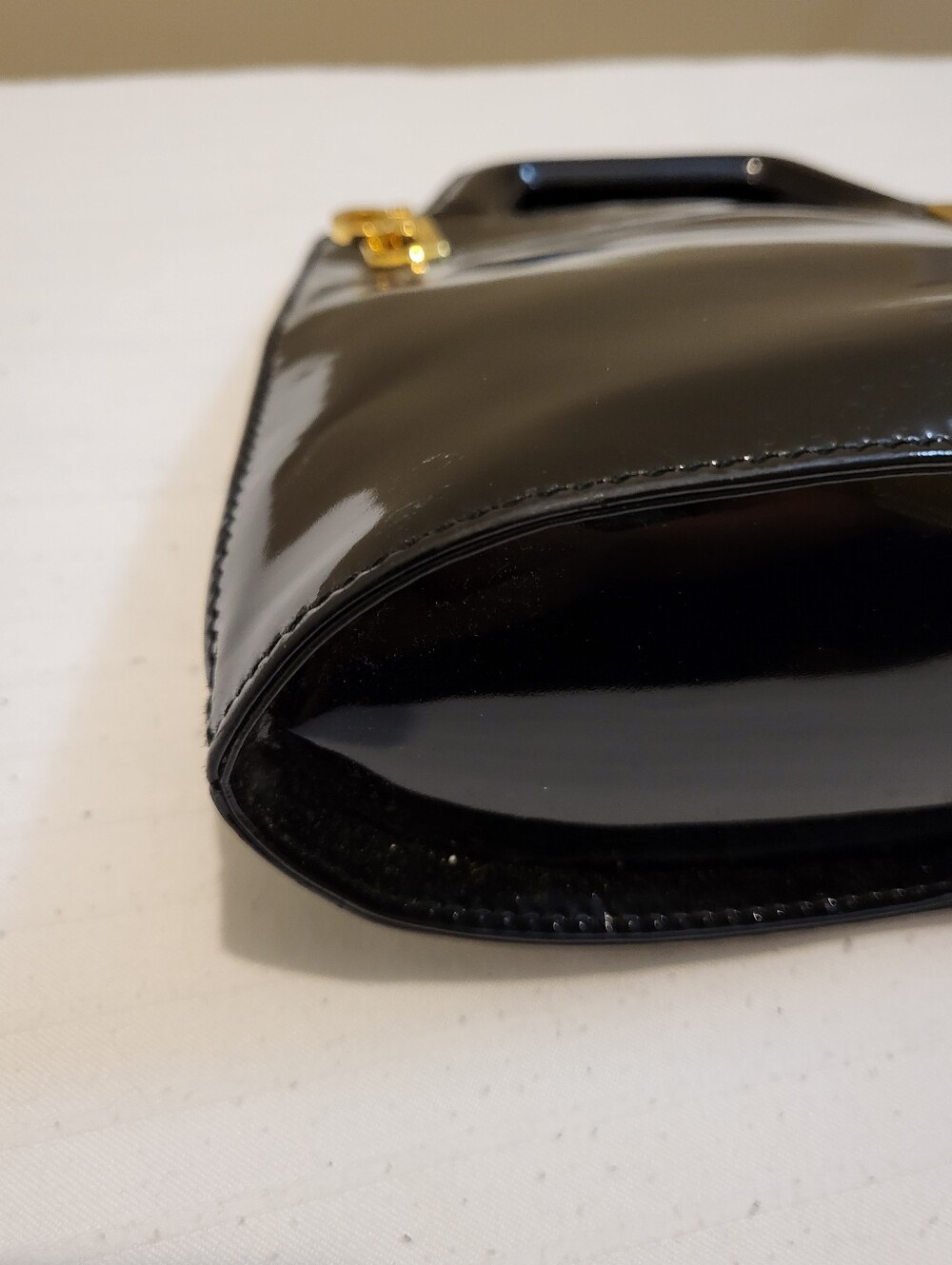 Salvatore Ferragamo Mini Wanda Black Patent Leather Top-Handle Bag with Strap - Picture 6 of 16